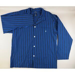 Plaid Lounge Camp Shirt Polo Ralph Lauren Pajama Button Up XL